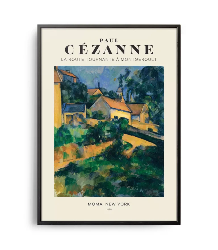 Mid-century modern Paul Cézanne La Route tournante à Montgeroult poster