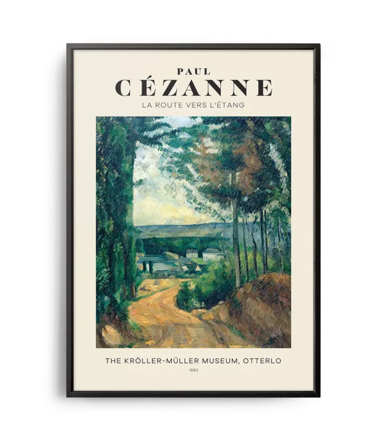 Mid-century modern Paul Cézanne La Route Vers L'étang poster