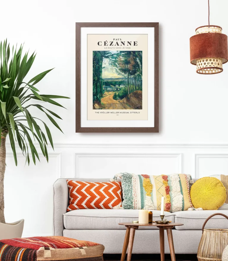 Mid-century modern Paul Cézanne La Route Vers L'étang poster