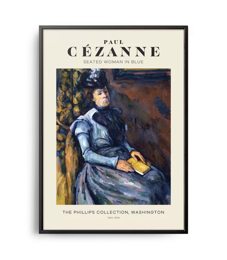 Mid-century modern Paul Cézanne Seated Woman in Blue poster