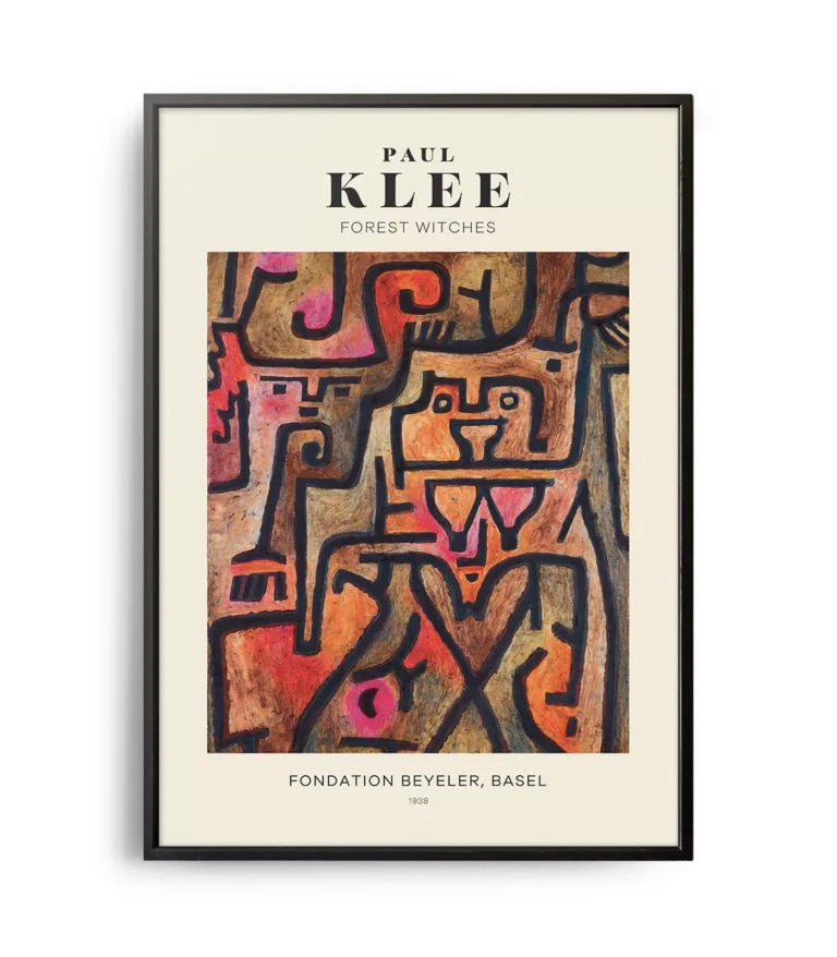 Mid-century modern Paul Klee Forest Witches poster