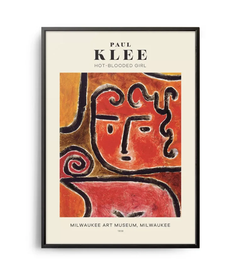 Mid-century modern Paul Klee Hot Blooded Girl poster