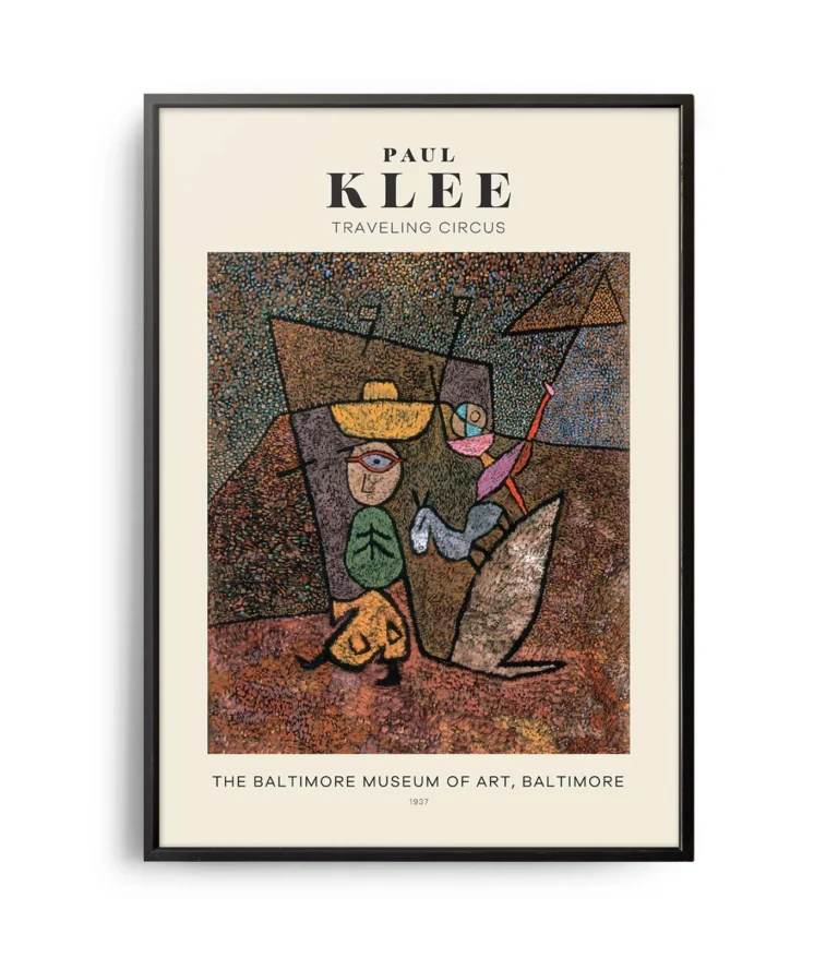 Mid-century modern Paul Klee Traveling Circus poster
