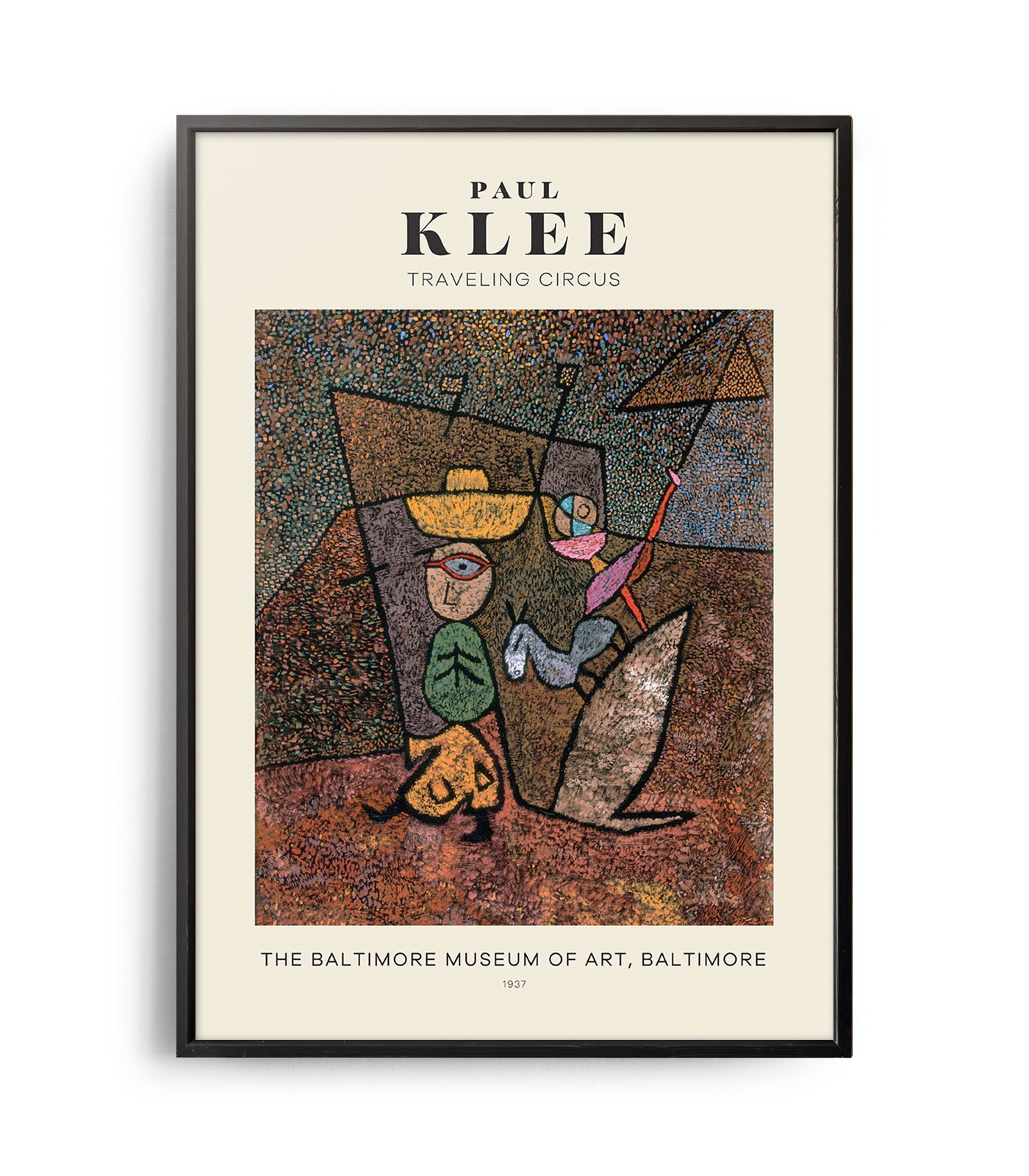 Mid-century modern Paul Klee Traveling Circus poster - Weekend Poster