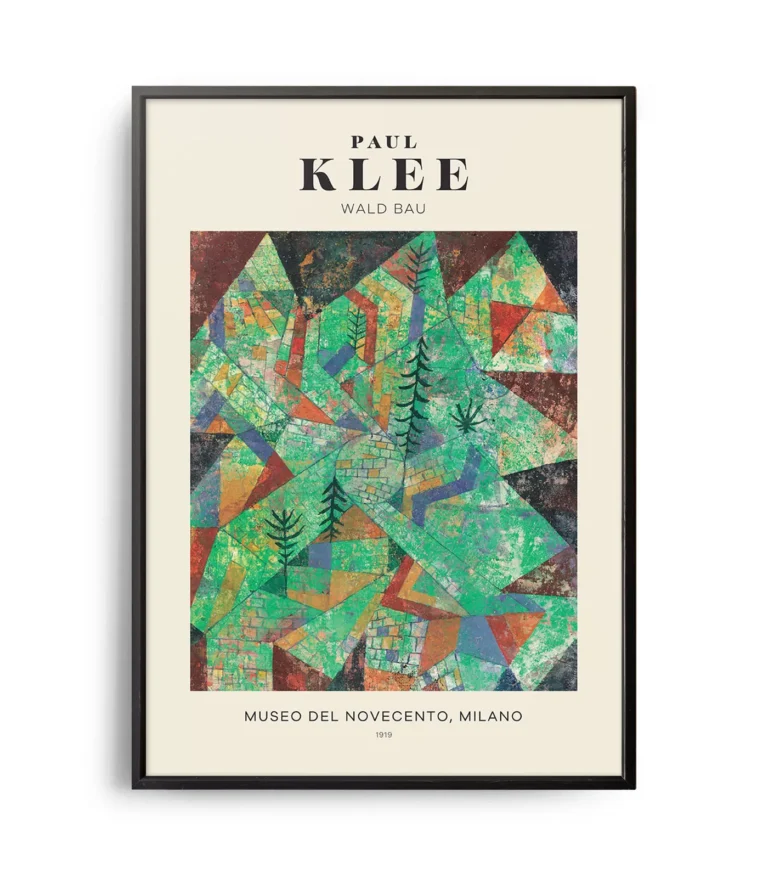Mid-century modern Paul Klee Wald Bau poster