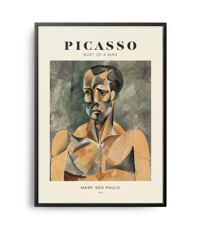 Mid-century modern Pablo Picasso Bust of a Man poster