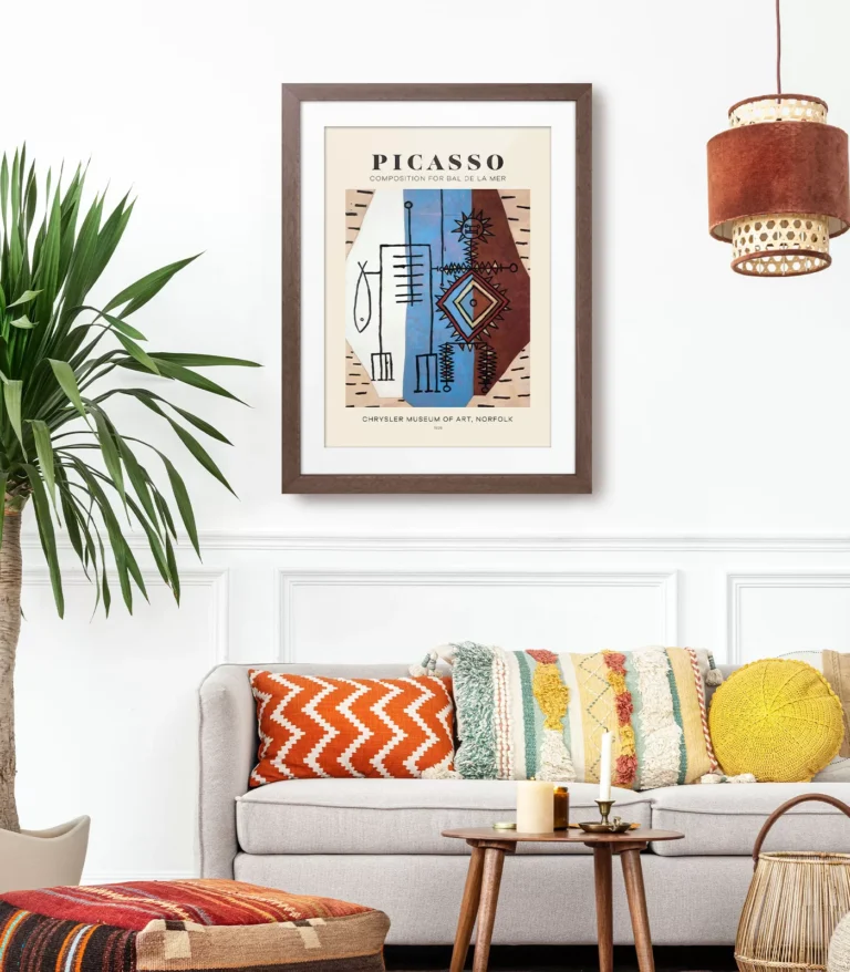 Mid-century modern Pablo Picasso Composition for Bal de la Mer poster