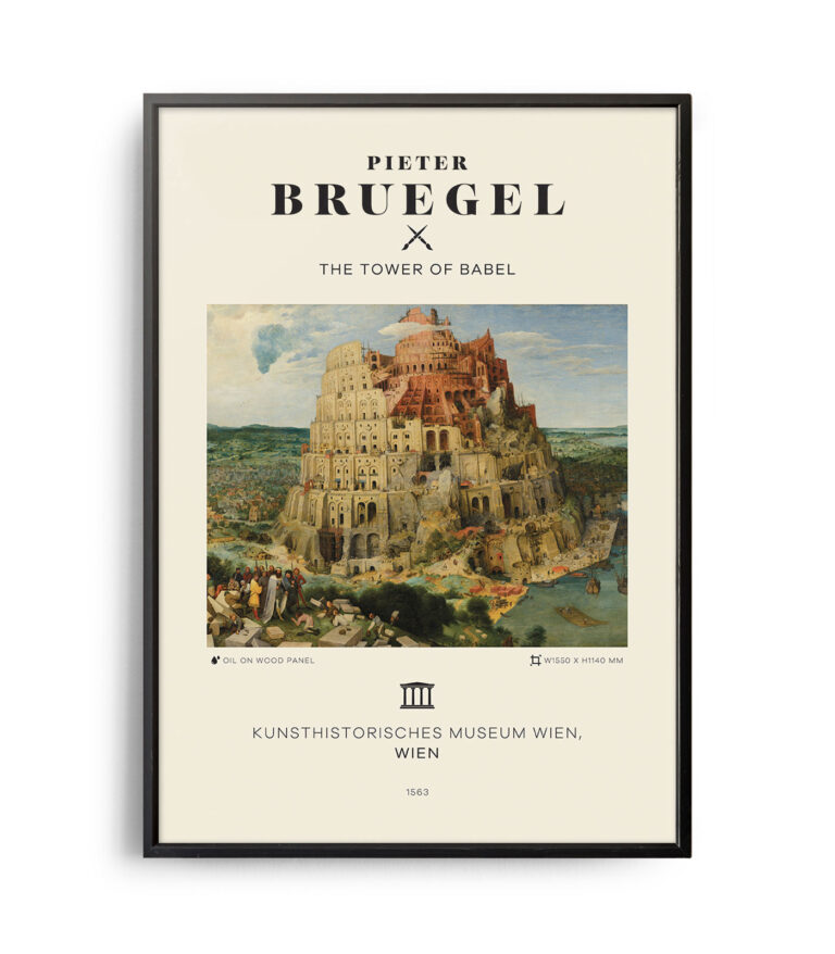 Mid-century modern Pieter Bruegel The Tower of Babel poster