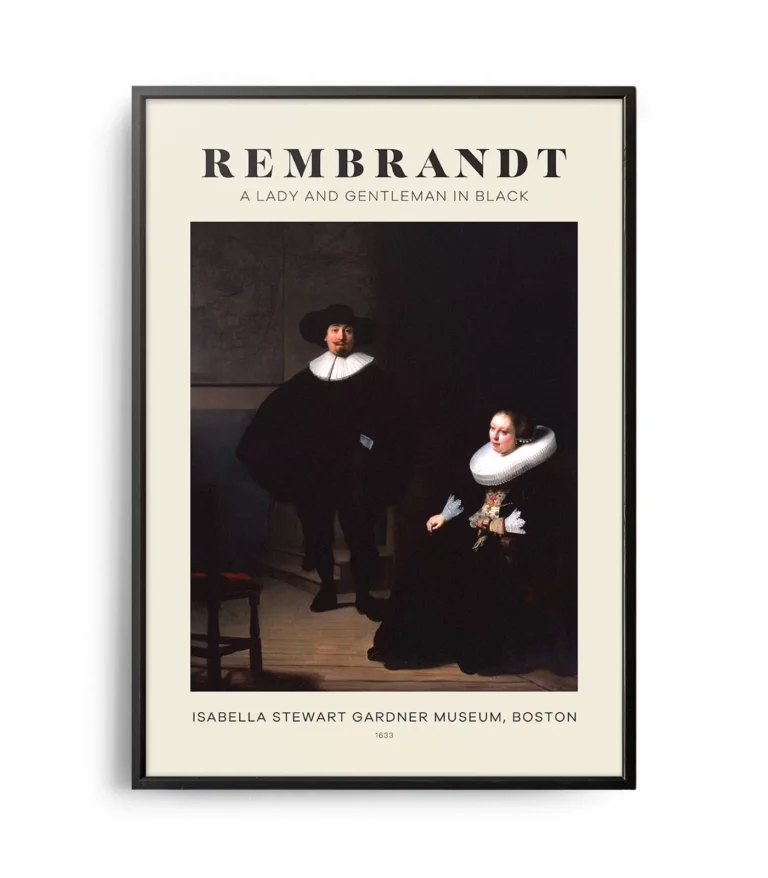 Mid-century modern Rembrandt A Lady and Gentleman in Black poster