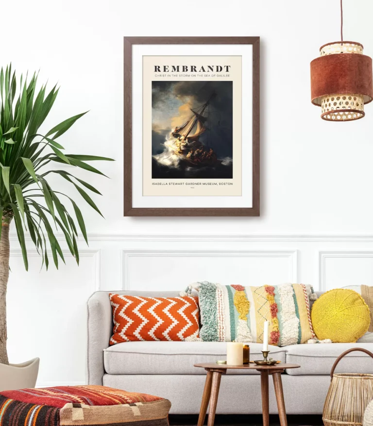 Mid-century modern Rembrandt Christ in the Storm on the Sea of Galilee poster