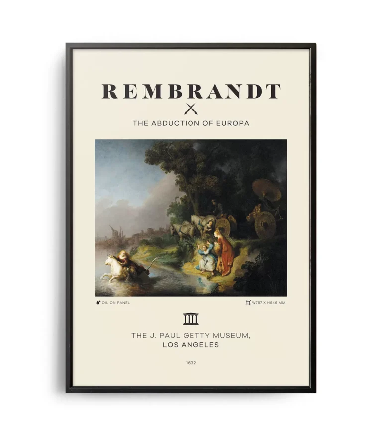 Mid-century modern Rembrandt The Abduction of Europa poster