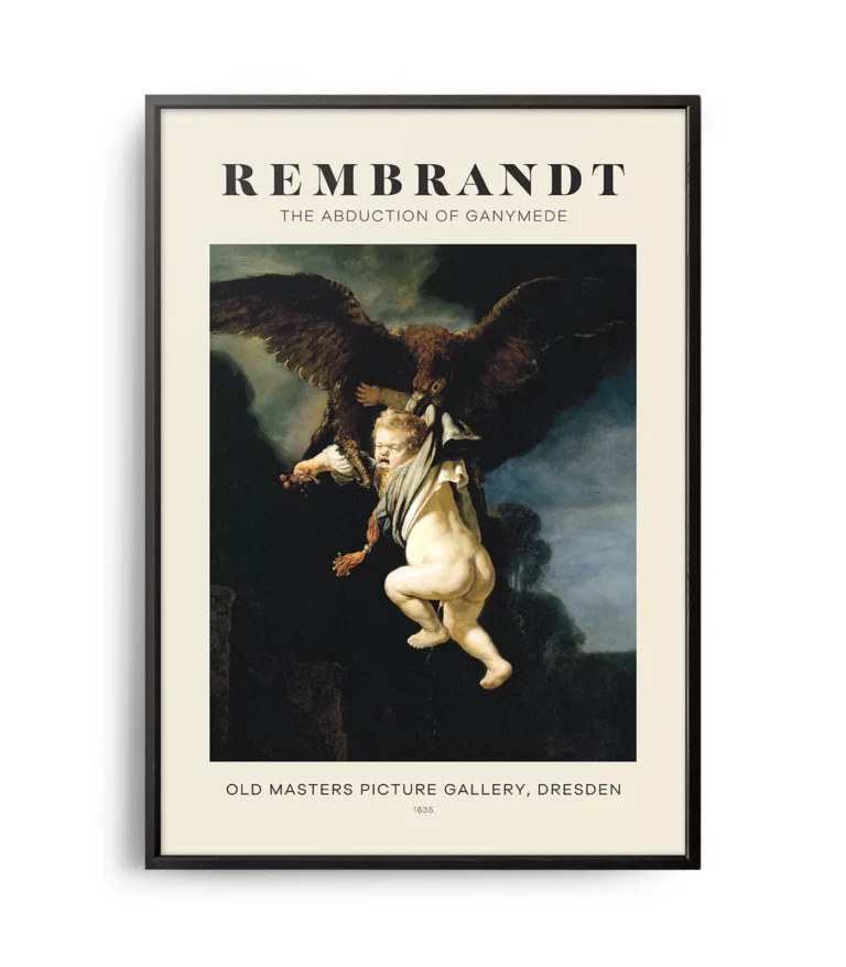 Mid-century modern Rembrandt The Abduction of Ganymede poster
