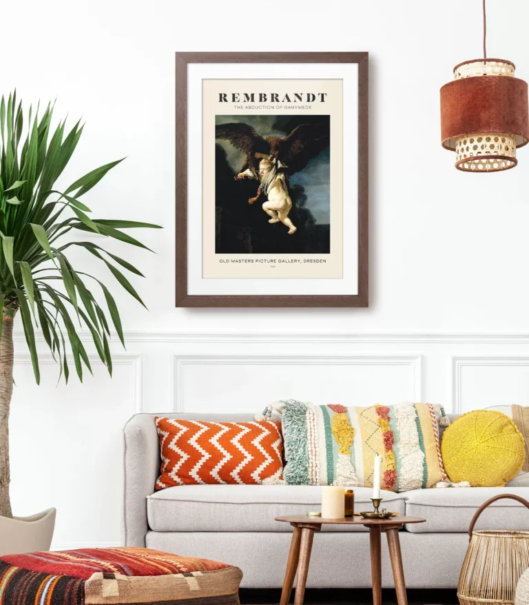Mid-century modern Rembrandt The Abduction of Ganymede poster