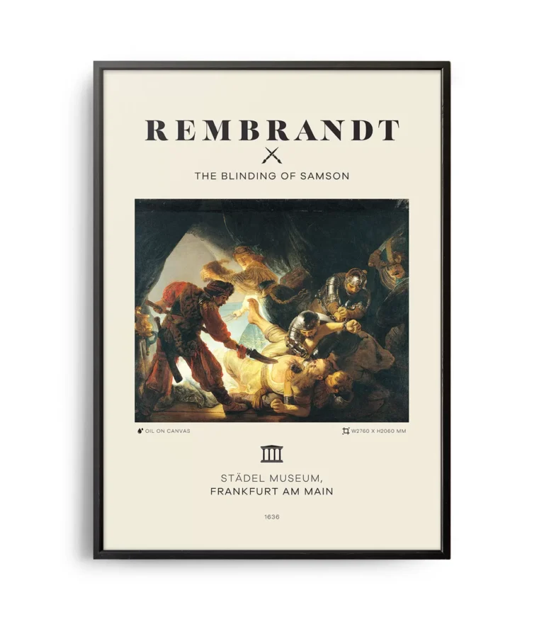 Mid-century modern Rembrandt The Blinding of Samson poster