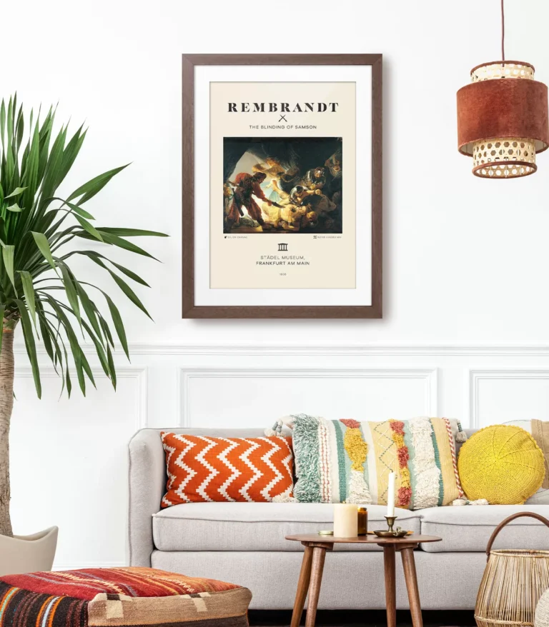 Mid-century modern Rembrandt The Blinding of Samson poster