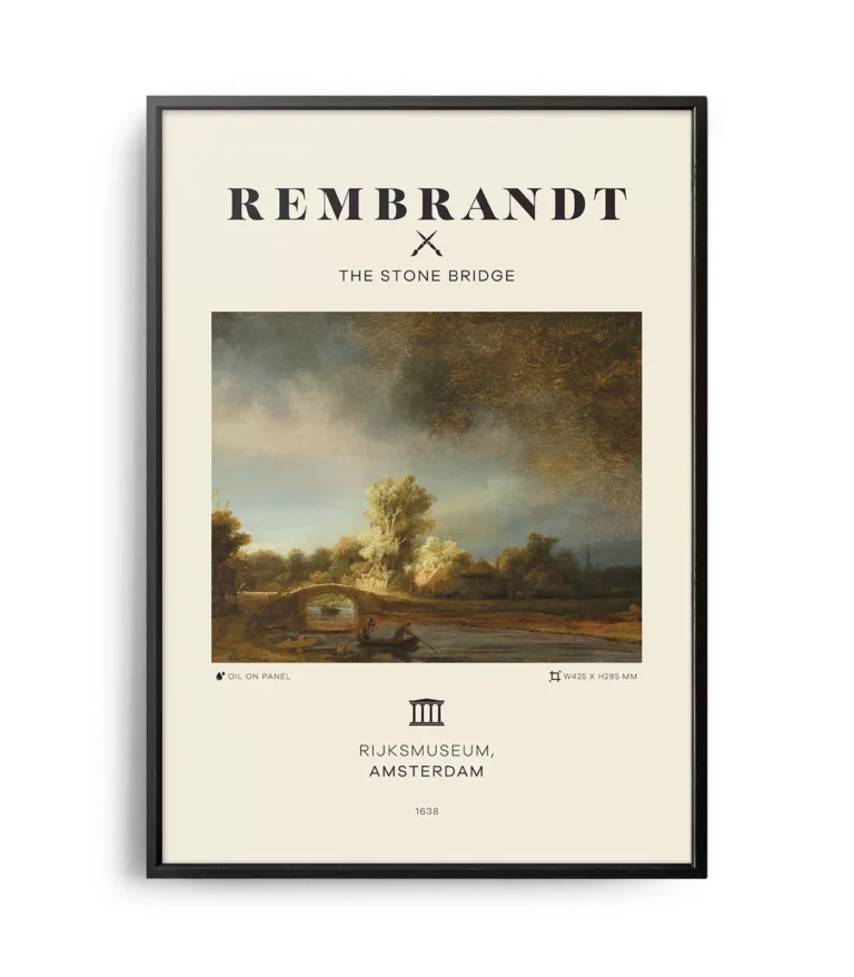 Mid-century modern Rembrandt The Stone Bridge poster