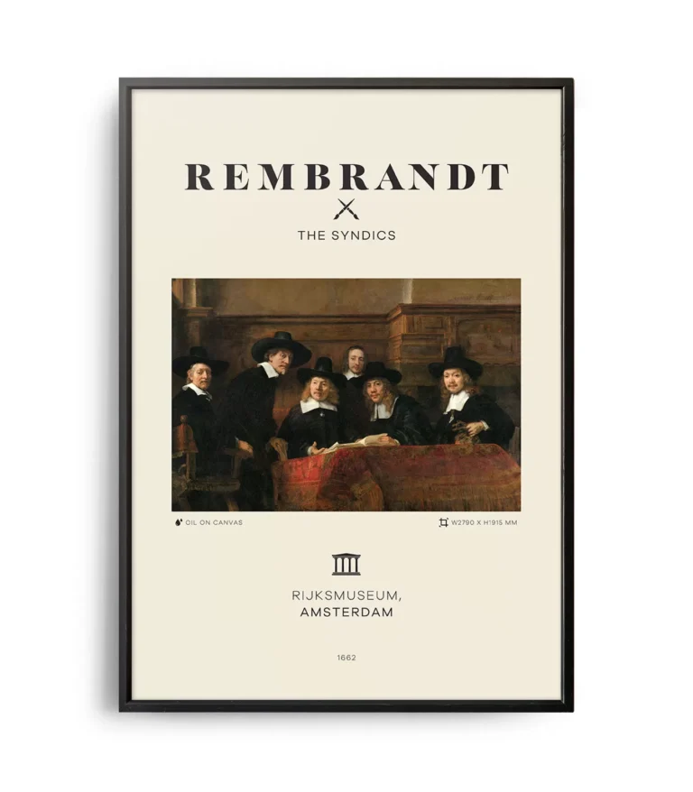 Mid-century modern Rembrandt The Syndics poster
