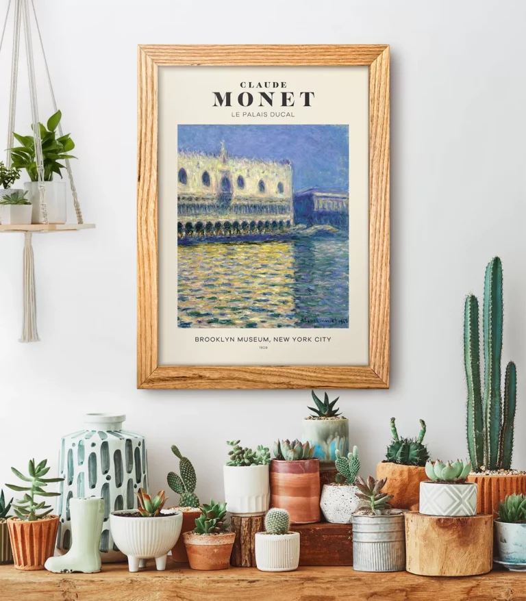 Mid-century modern Claude Monet Le Palais Ducal poster