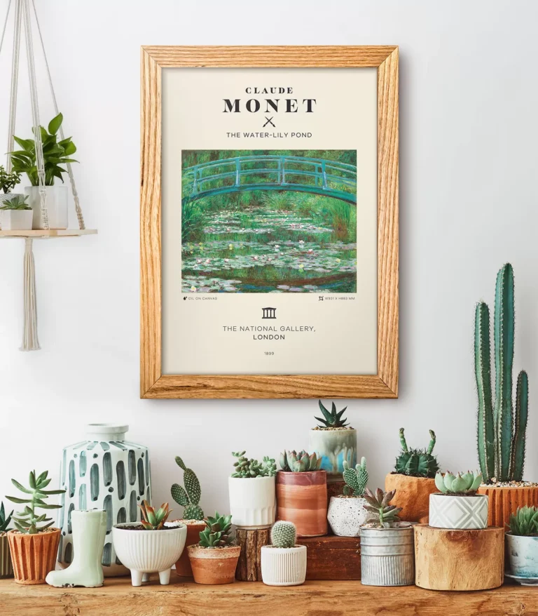 Mid-century modern Claude Monet The Water Lily Pond poster