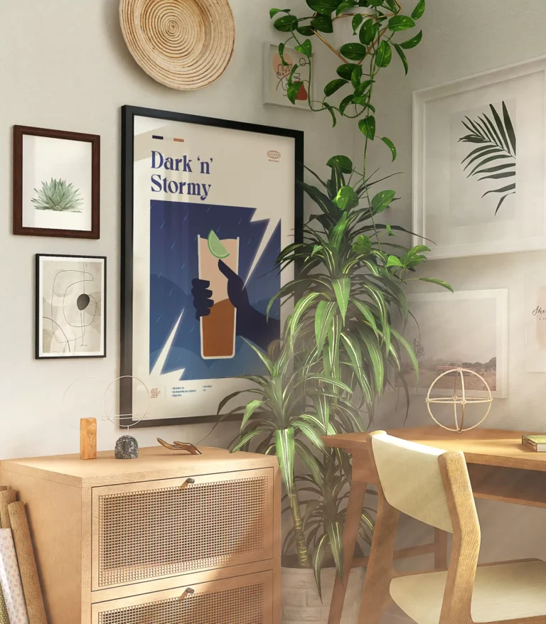 Mid-century modern Dark 'N' Stormy Cocktail poster