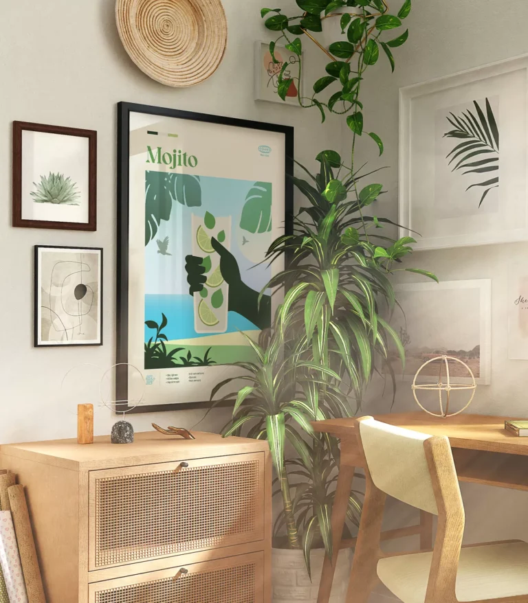 Mid-century modern Mojito Cocktail poster