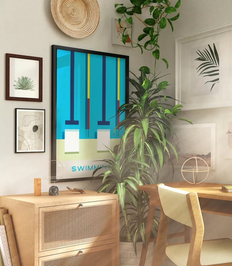 Mid-century modern Swimming poster