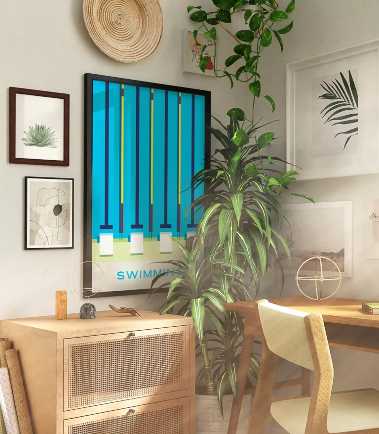 Mid-century modern Swimming poster