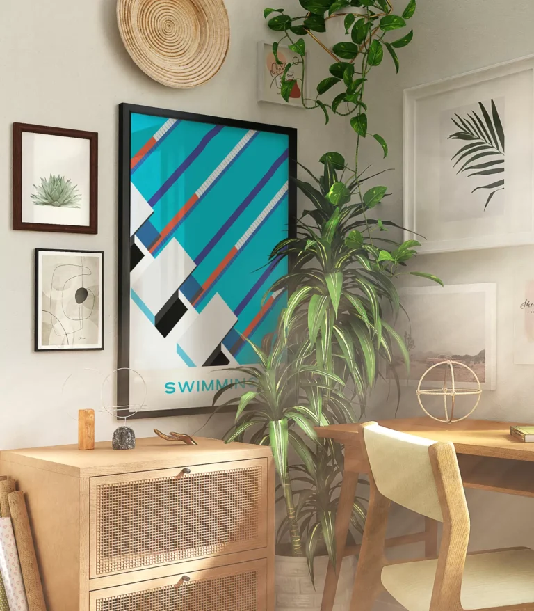 Mid-century modern Swimming poster