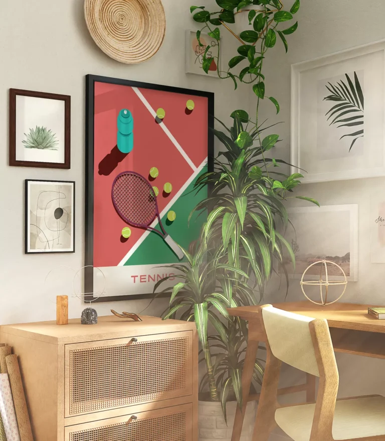 Mid-century modern Tennis poster