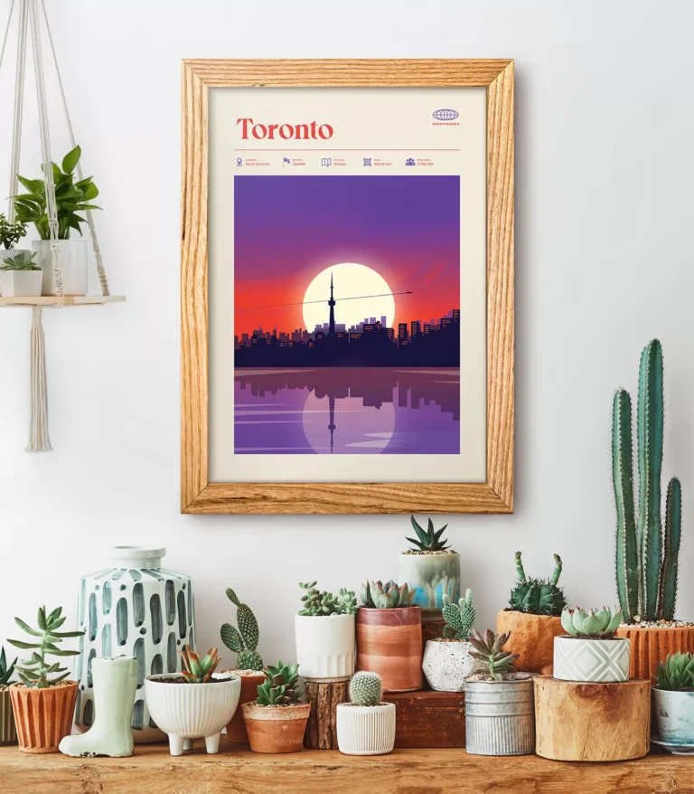 Mid-century modern Toronto retro travel poster