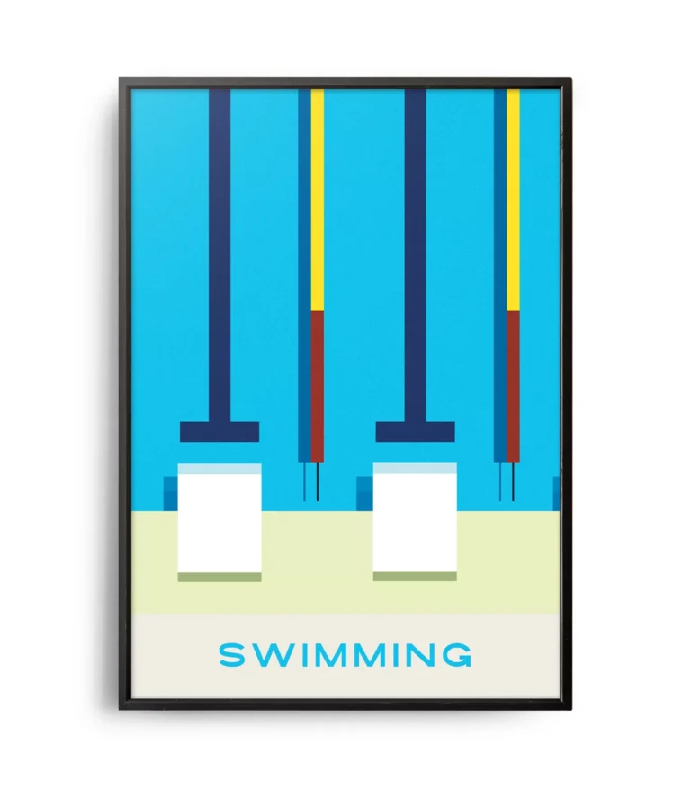 Mid-century modern Swimming poster