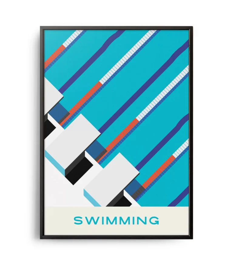 Mid-century modern Swimming poster