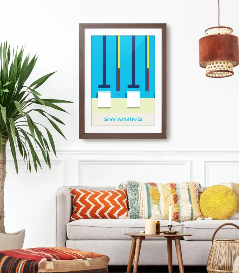 Mid-century modern Swimming poster