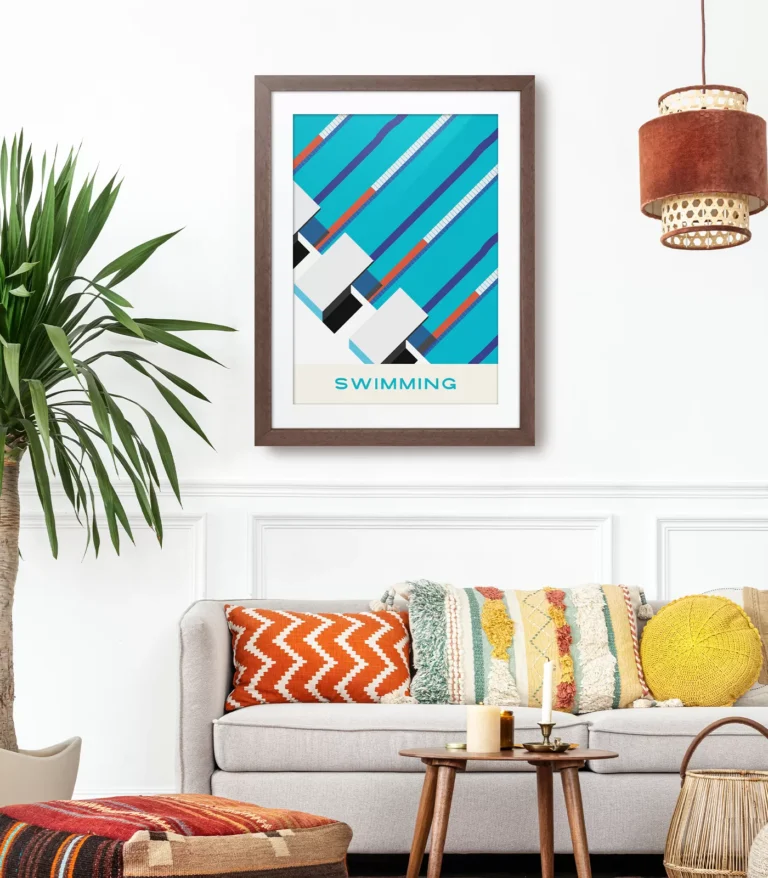 Mid-century modern Swimming poster