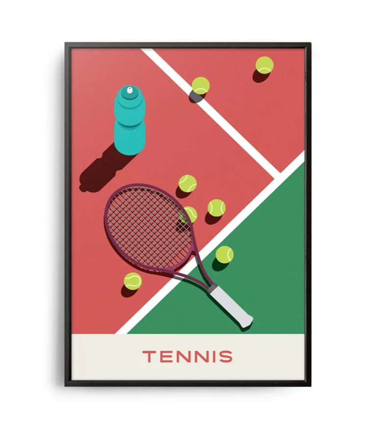 Mid-century modern Tennis poster