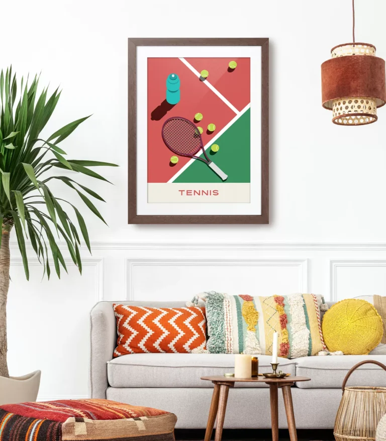 Mid-century modern Tennis poster