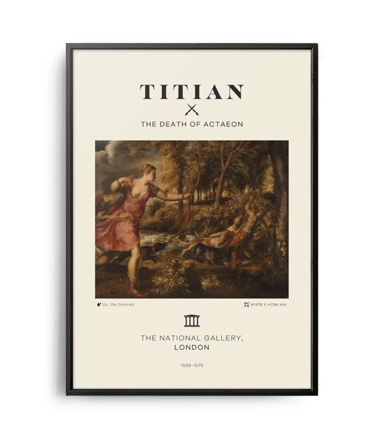 Mid-century modern Titian The Death of Actaeon poster