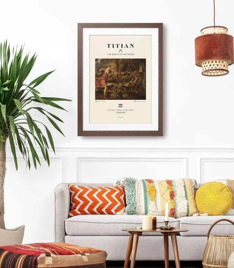 Mid-century modern Titian The Death of Actaeon poster