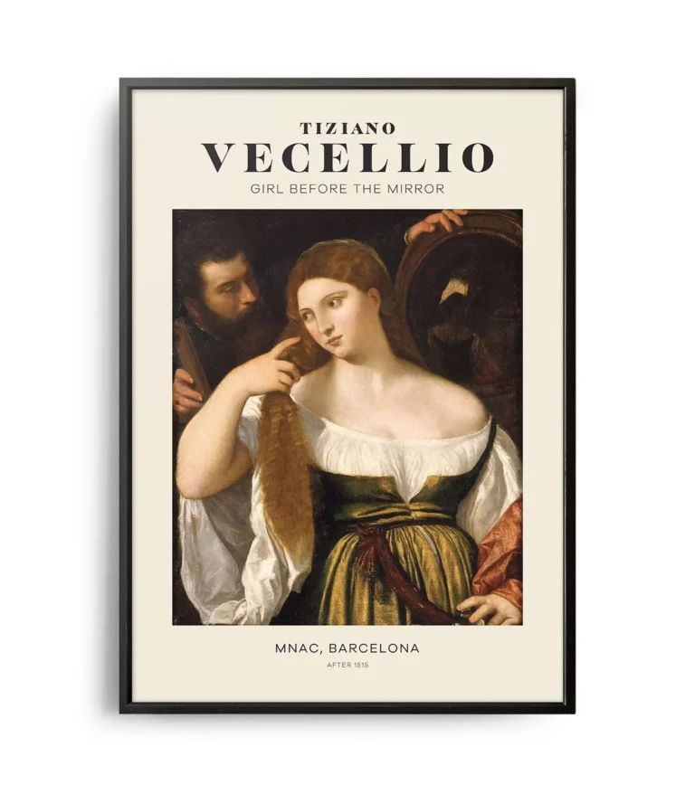 Mid-century modern Vecellio Girl Before the Mirror poster