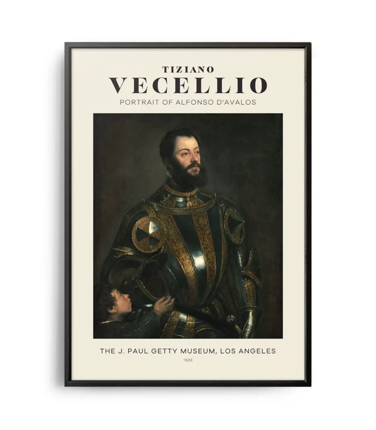 Mid-century modern Vecellio Portrait of Alfonso d'Avalos poster