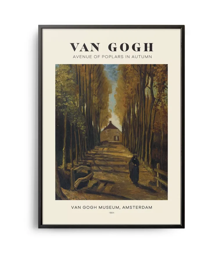 Mid-century modern Vincent van Gogh Avenue of Poplars in Autumn poster