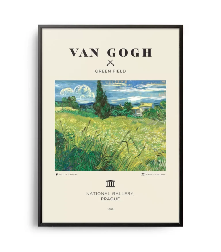 Mid-century modern Vincent van Gogh Green Field poster