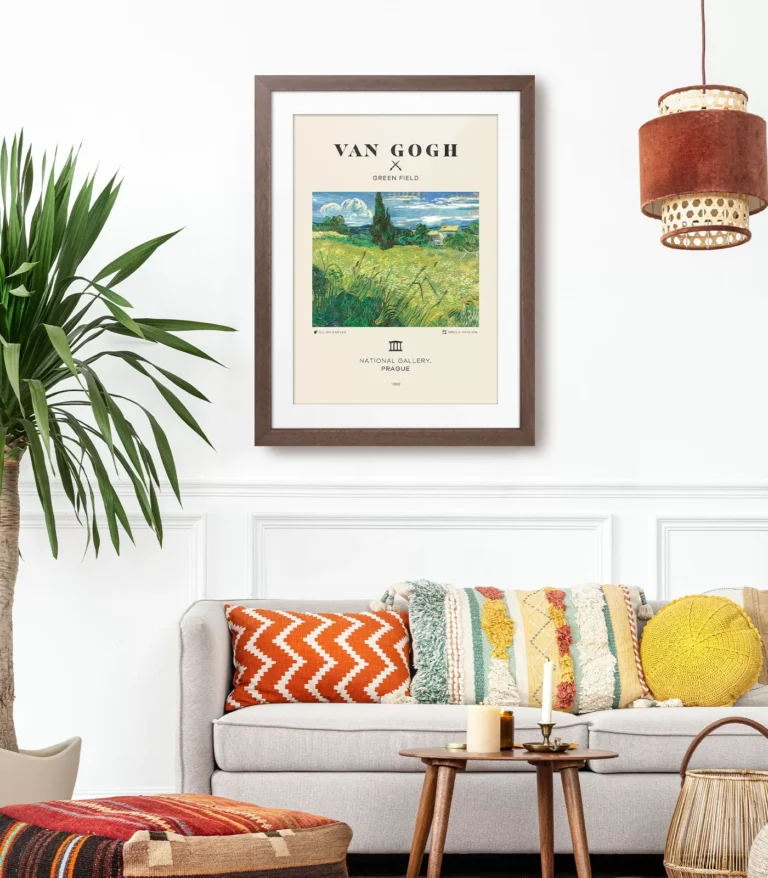 Mid-century modern Vincent van Gogh Green Field poster