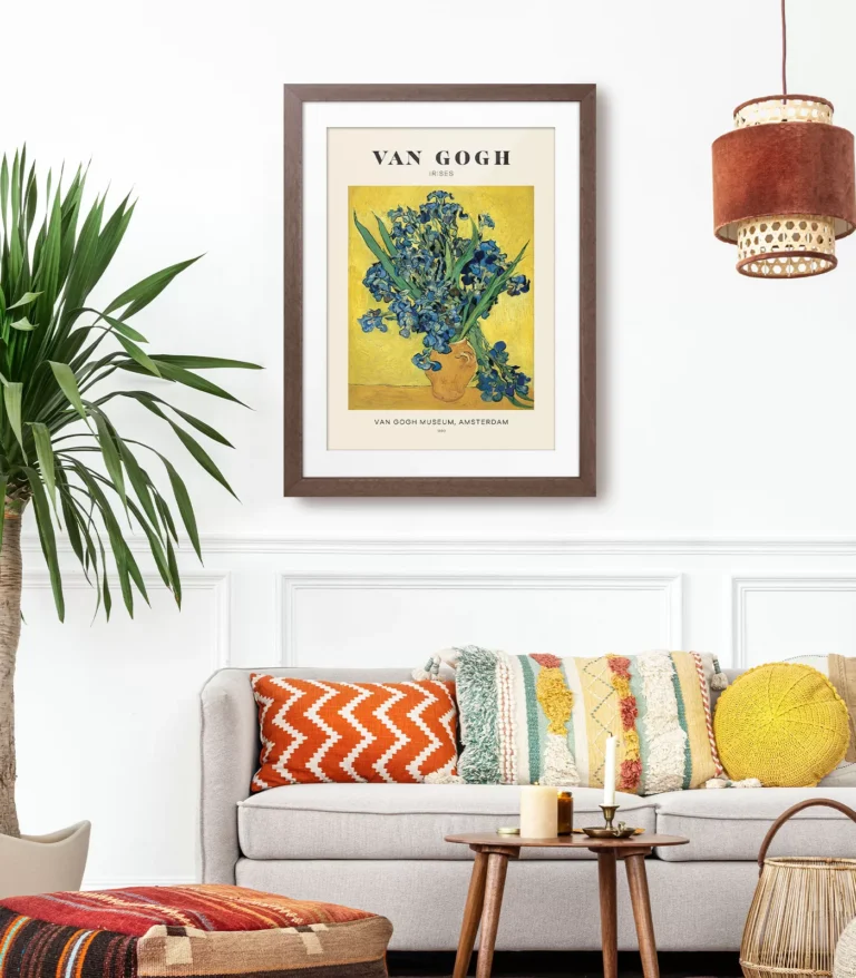 Mid-century modern Vincent van Gogh Irises poster