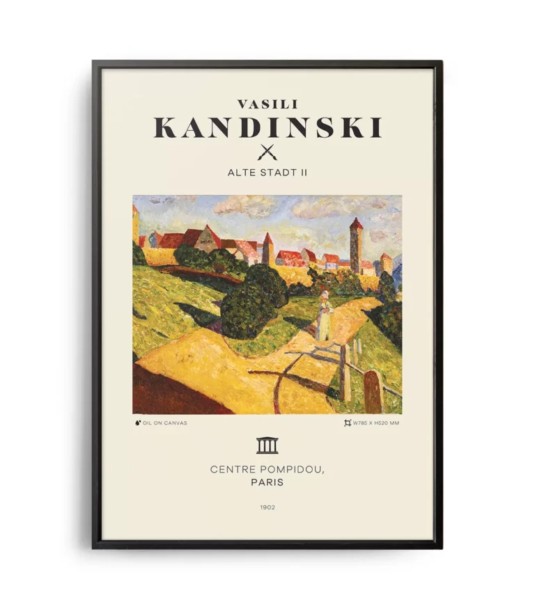 Mid-century modern Vasili Kandinski Alte Stadt II (Old Town II) poster