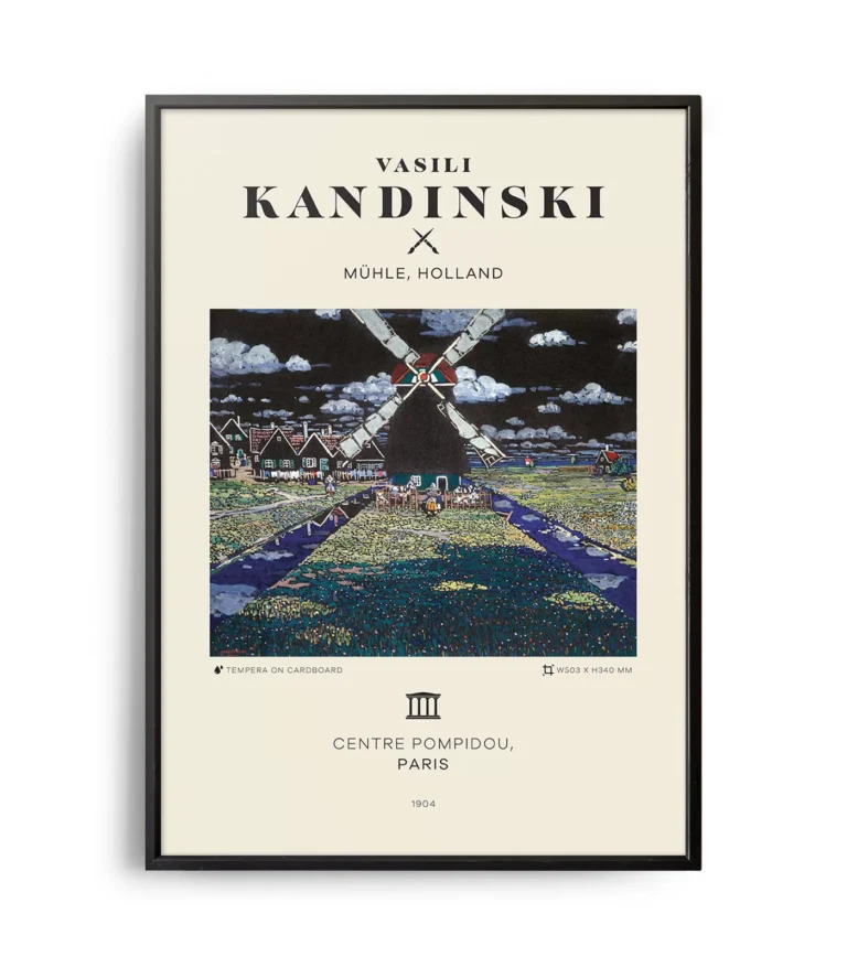Mid-century modern Vasili Kandinski Mühle, Holland poster
