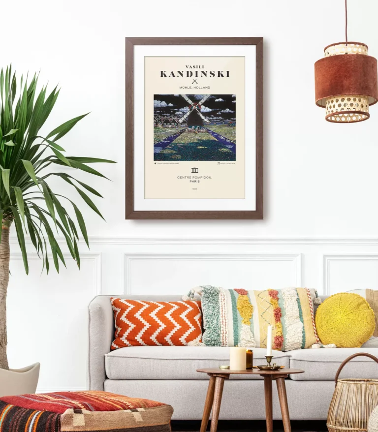 Mid-century modern Vasili Kandinski Mühle, Holland poster