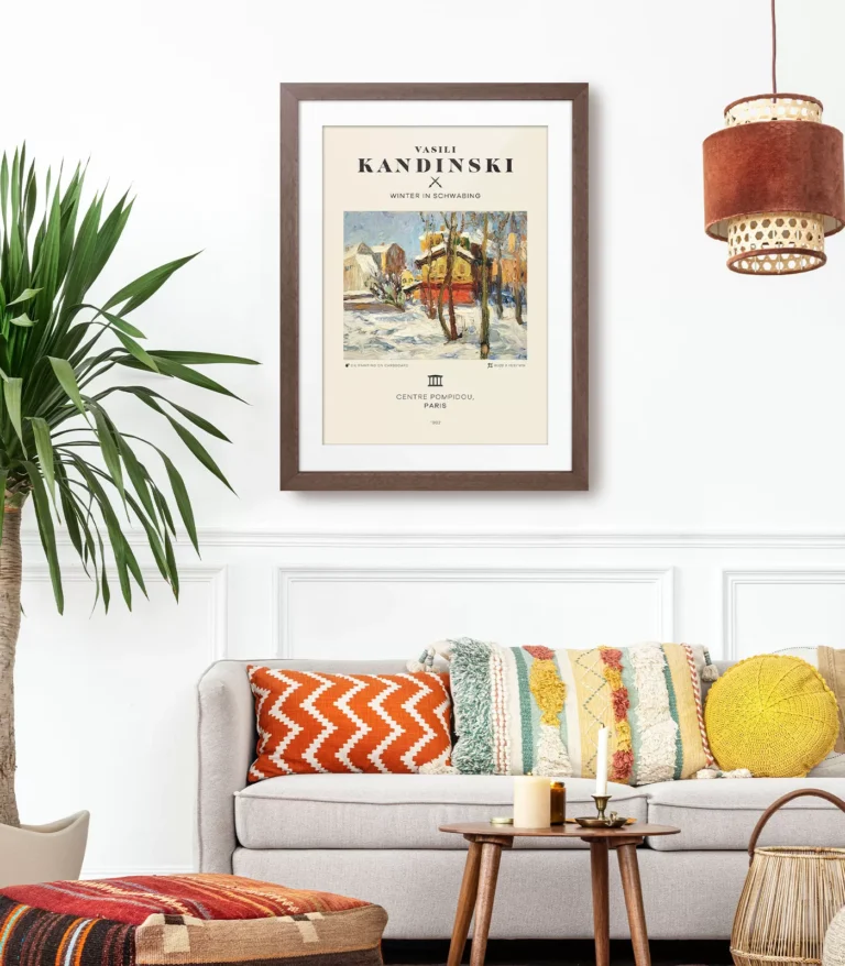 Mid-century modern Vasili Kandinski Winter in Schwabing poster