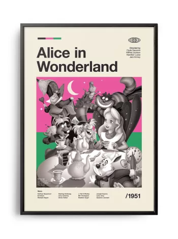 Mid-century modern Alice in Wonderland movie poster