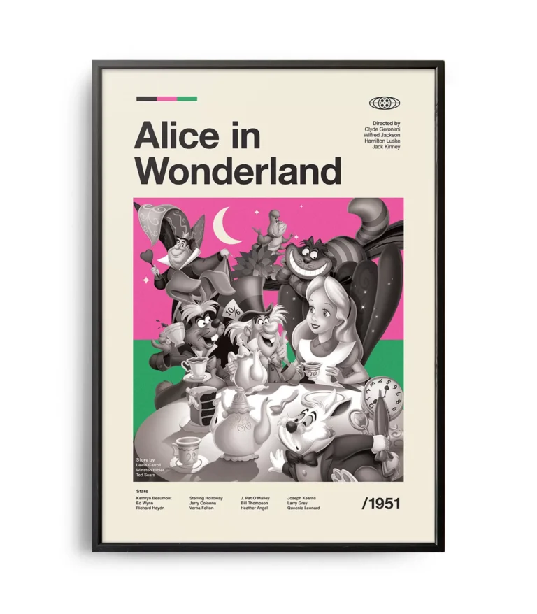 Mid-century modern Alice in Wonderland movie poster